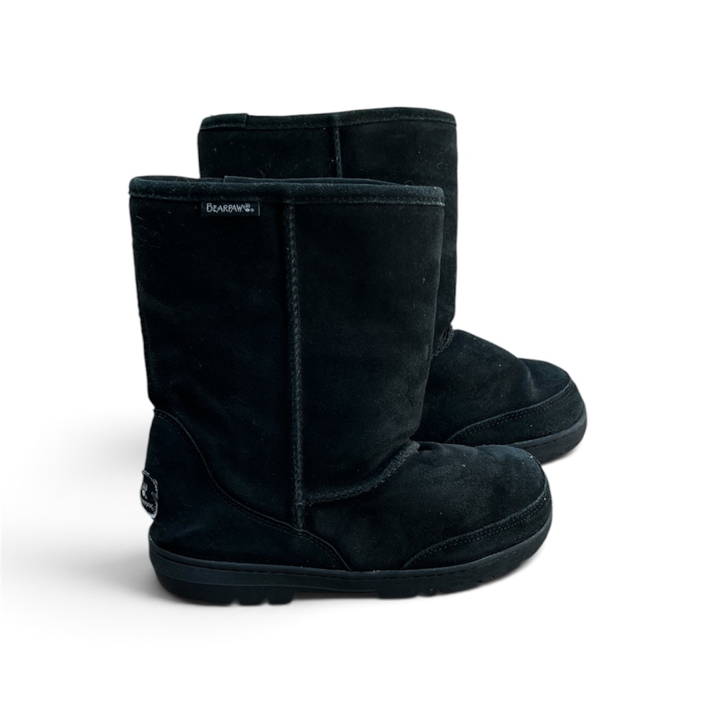 Bearpaw Dorado Unisex Boots Black Size 10/11 Suede Sheepskin Wool Lining